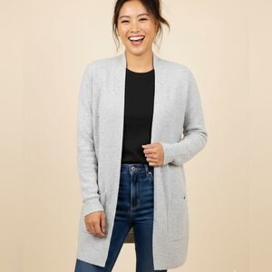 NWT Verve Ami Elegant Light Gray Women's Cardigan